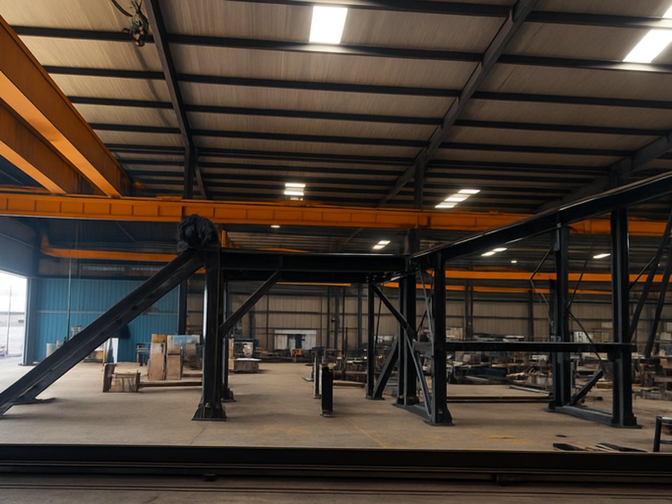 Gantry crane structure in outdoor steel yard